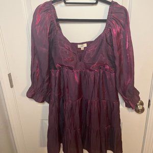 Entro, metallic iridescent dress, purple